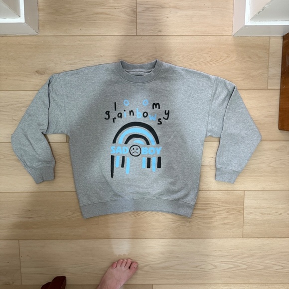 Gloomy Rainbows “Sad Boy” Graphic Crewneck – Gray - Picture 4 of 7